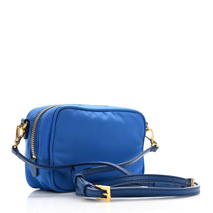 Prada Tessuto Nylon Bow Camera Bag Blue 2 of 10