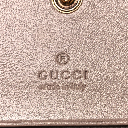Gucci Calfskin Matelasse GG Marmont Card Case Wallet Porcelain Rose 9 of 11