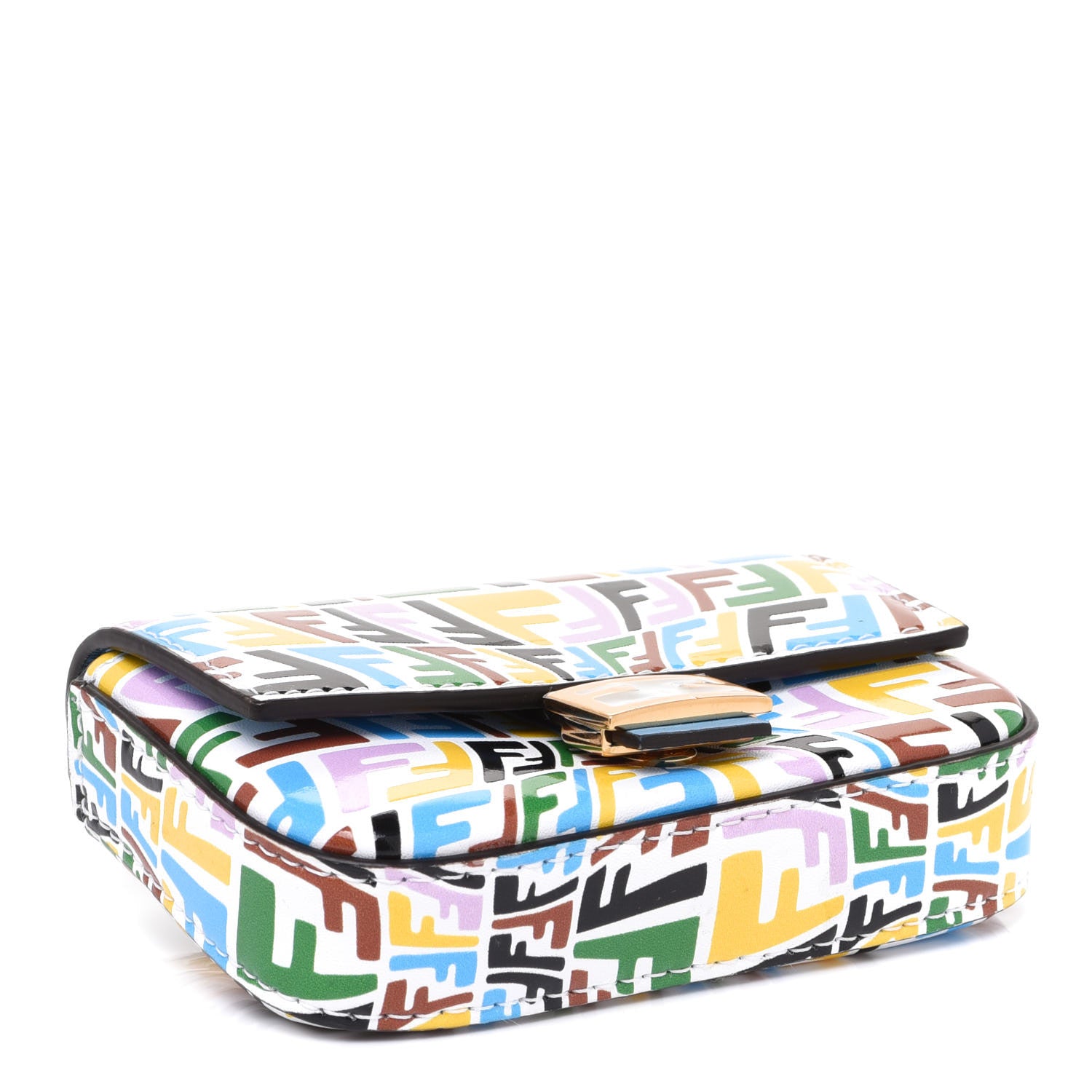 Fendi X SARAH COLEMAN Vitello Liberty Ceylon Micro FF Fish Eye Embossed Nano Baguette Charm Multicolor Cyber Blue 4 of 6