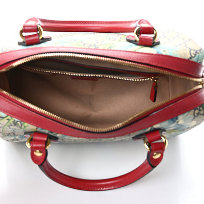 Gucci Supreme Monogram Blooms Small Boston Beige Blue Navy Hibiscus Red 5 of 12