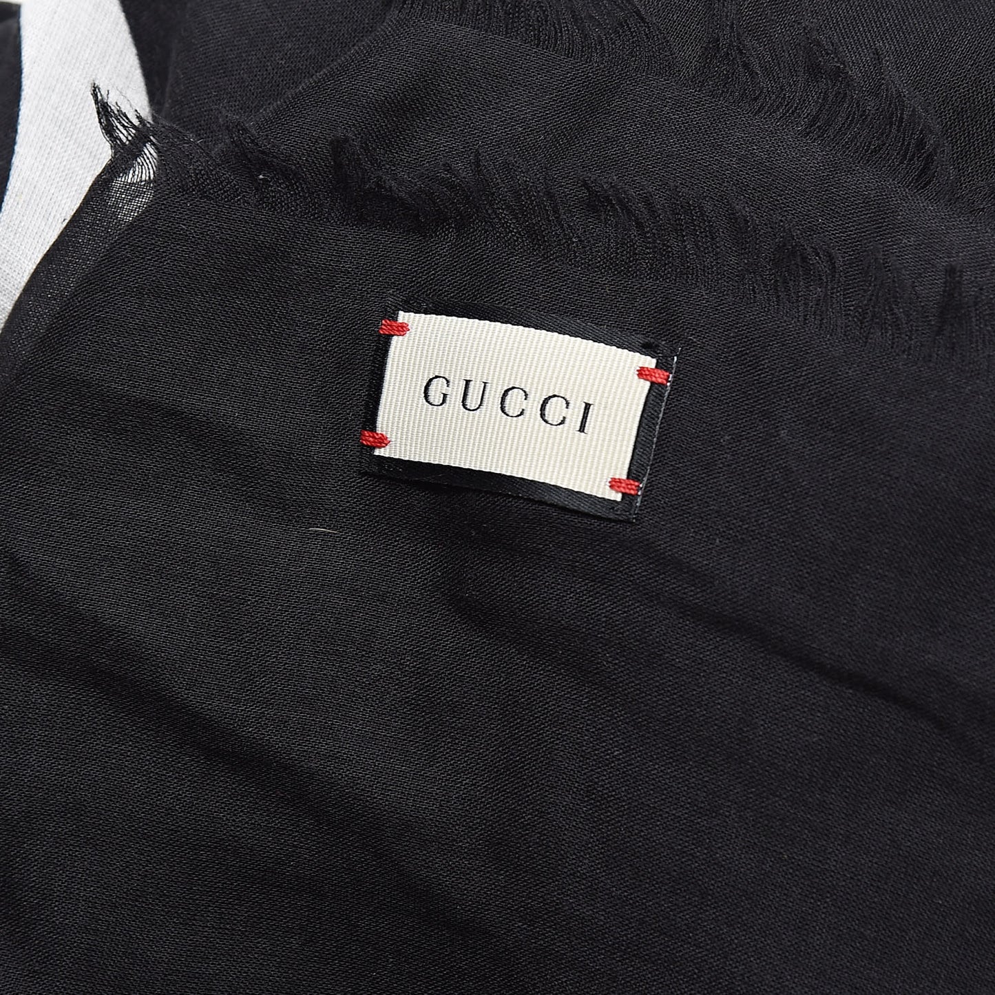 Modal Silk Coco Capitan Logo Square Scarf Black