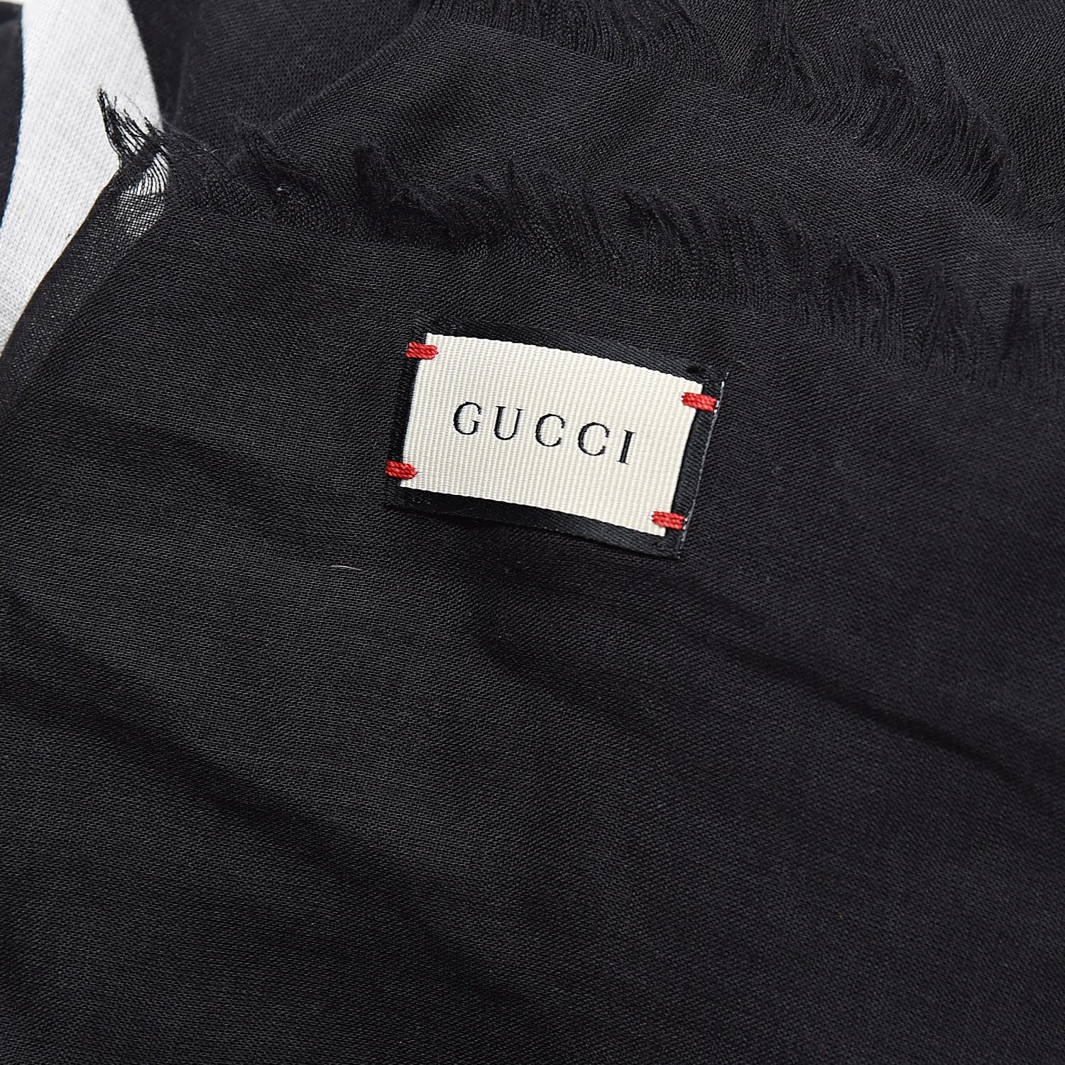 Gucci Modal Silk Coco Capitan Logo Square Scarf Black 3 of 4
