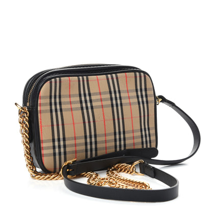 Burberry 1983 Knight Check Smooth Calfskin Link Camera Bag Black 3 of 9