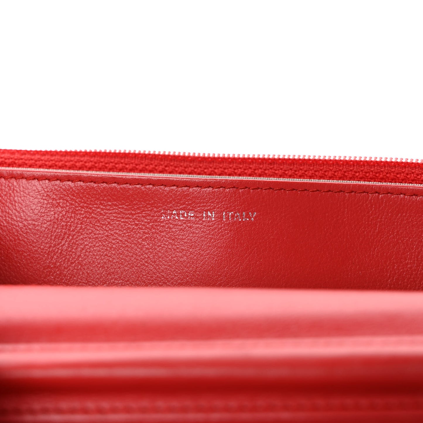 Lambskin Diamond Stitched Wallet On Chain WOC Red