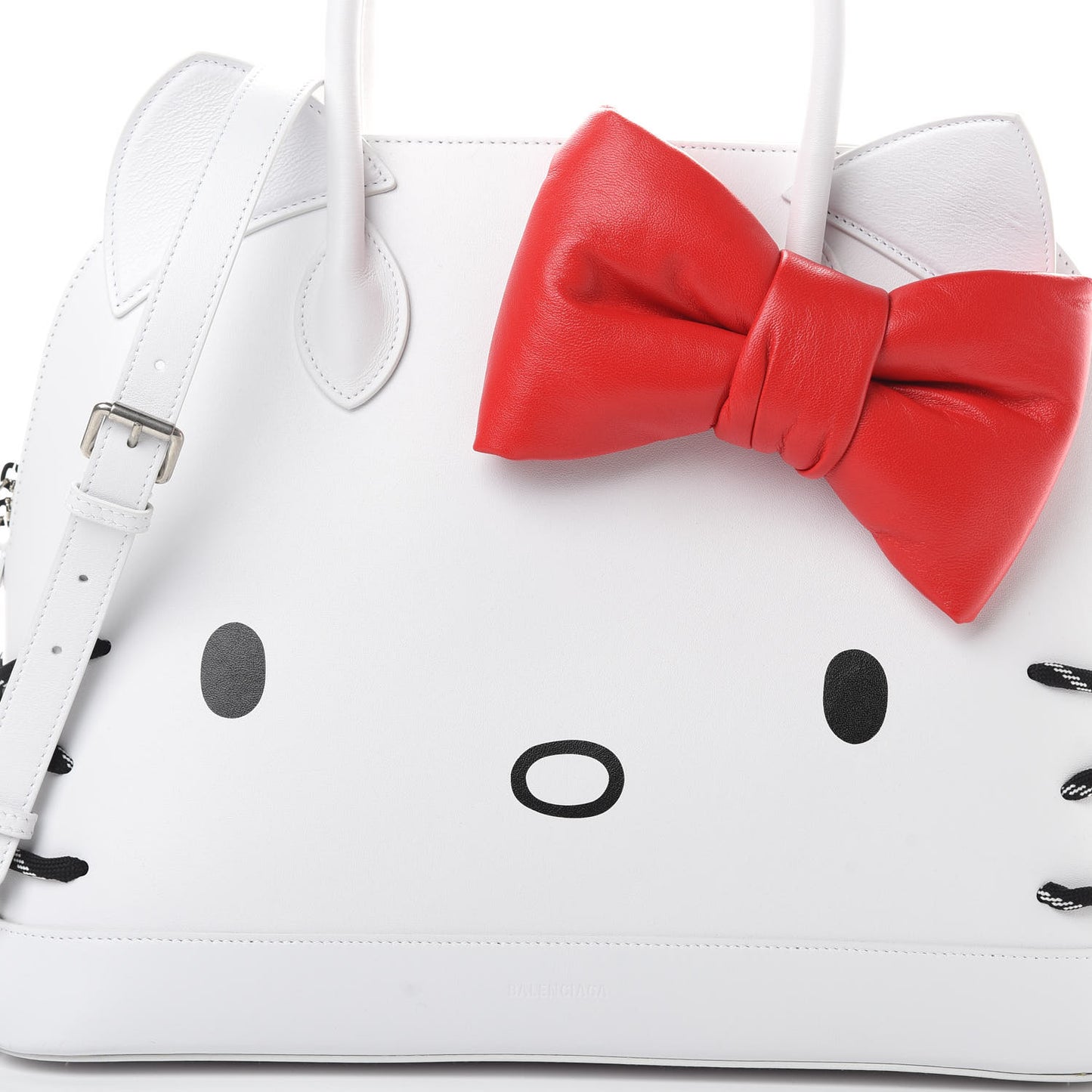 Calfskin Hello Kitty M Ville Top Handle Bag Optic White