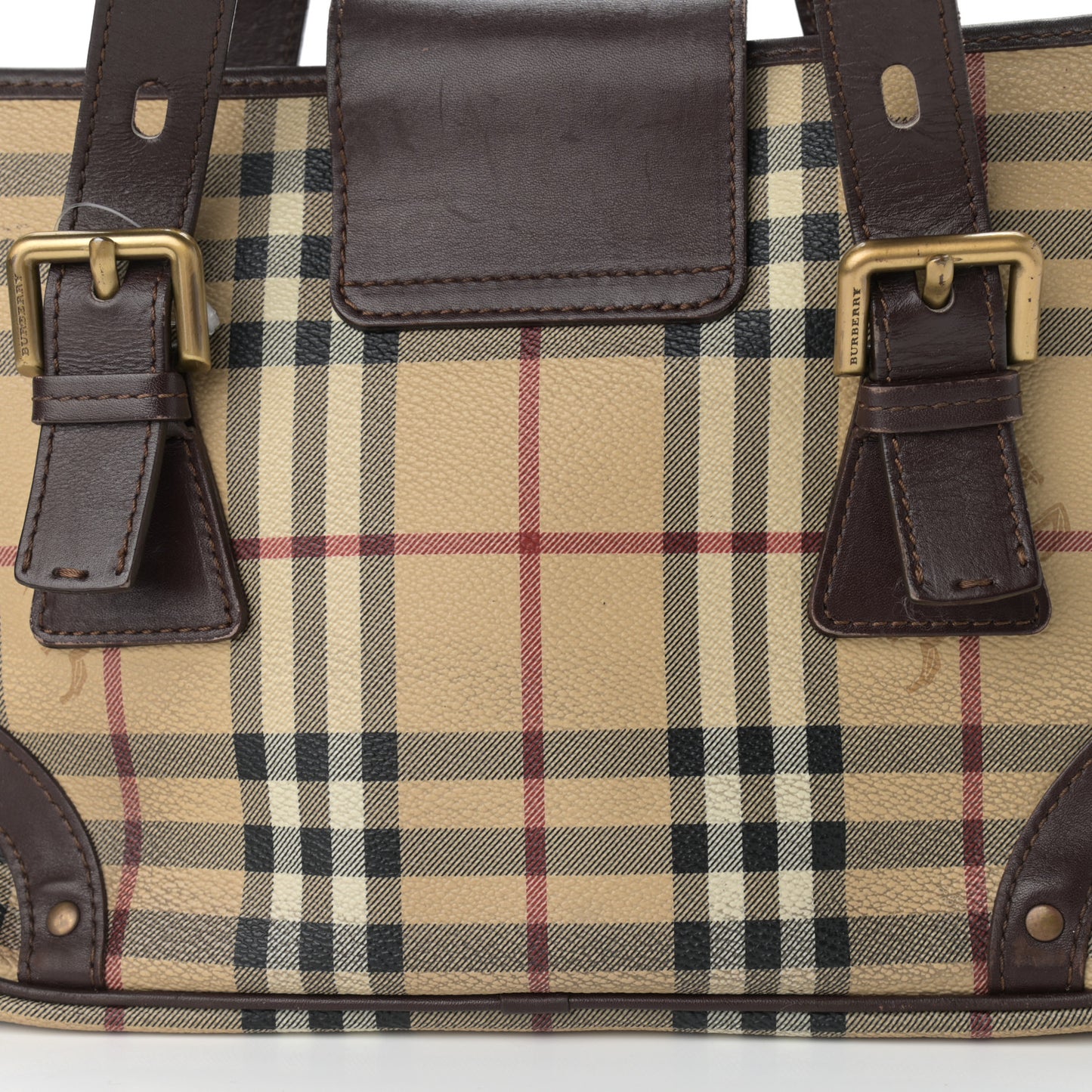 Haymarket Check Buckle Satchel Chocolate