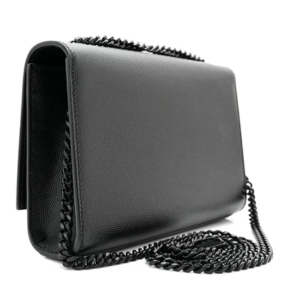 Saint Laurent Grain De Poudre Small Monogram Kate Satchel Black 3 of 10