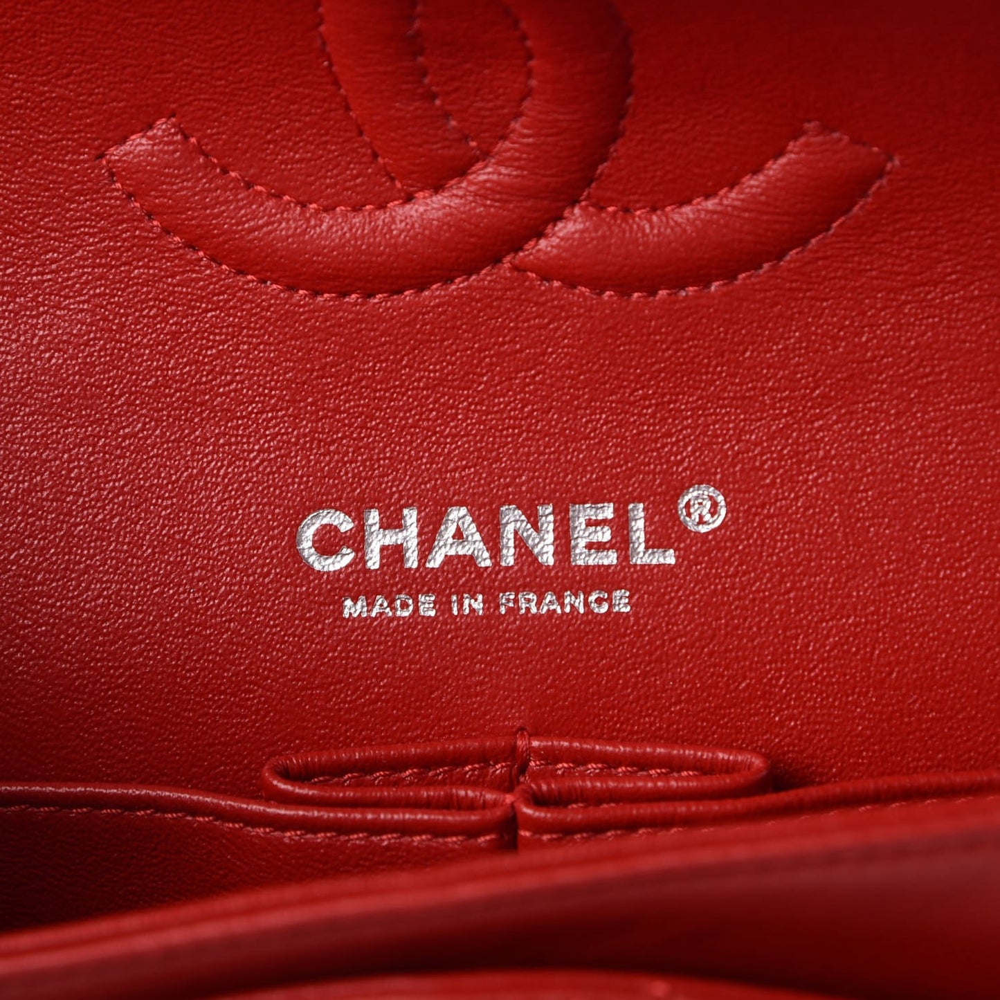 Lambskin Quilted Medium Double Flap Red