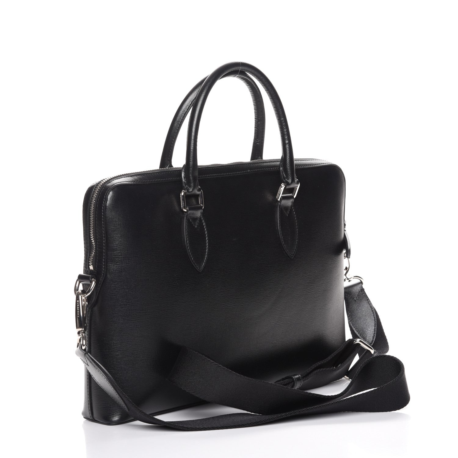 Burberry Textured Calfskin Barrow Briefcase Black 3 of 8