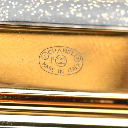 Chanel Resin Glitter Gripoix CC Wide Cuff Black 4 of 4
