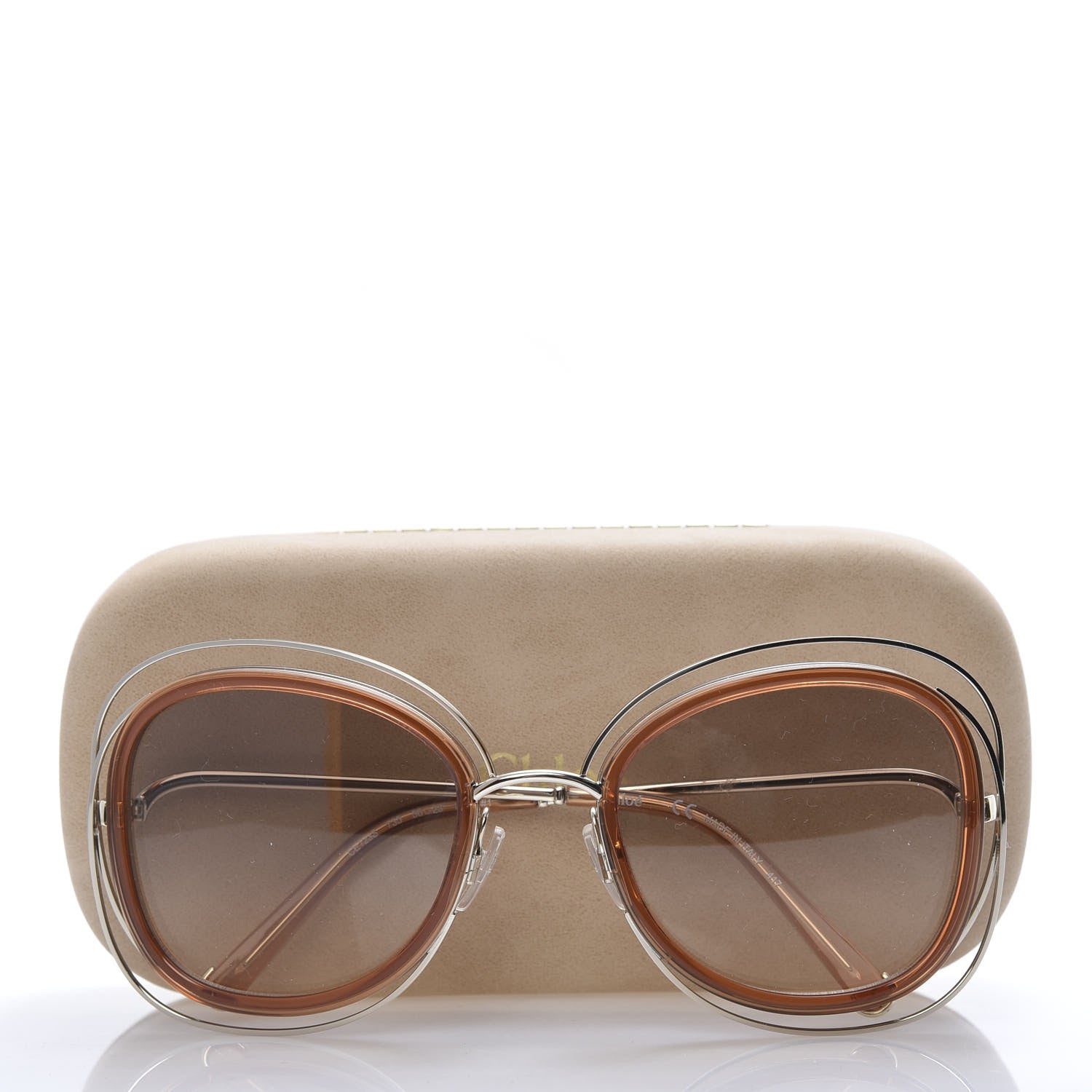 Chloe Oversized Carlina Sunglasses CE123S Gold Peach 9 of 9