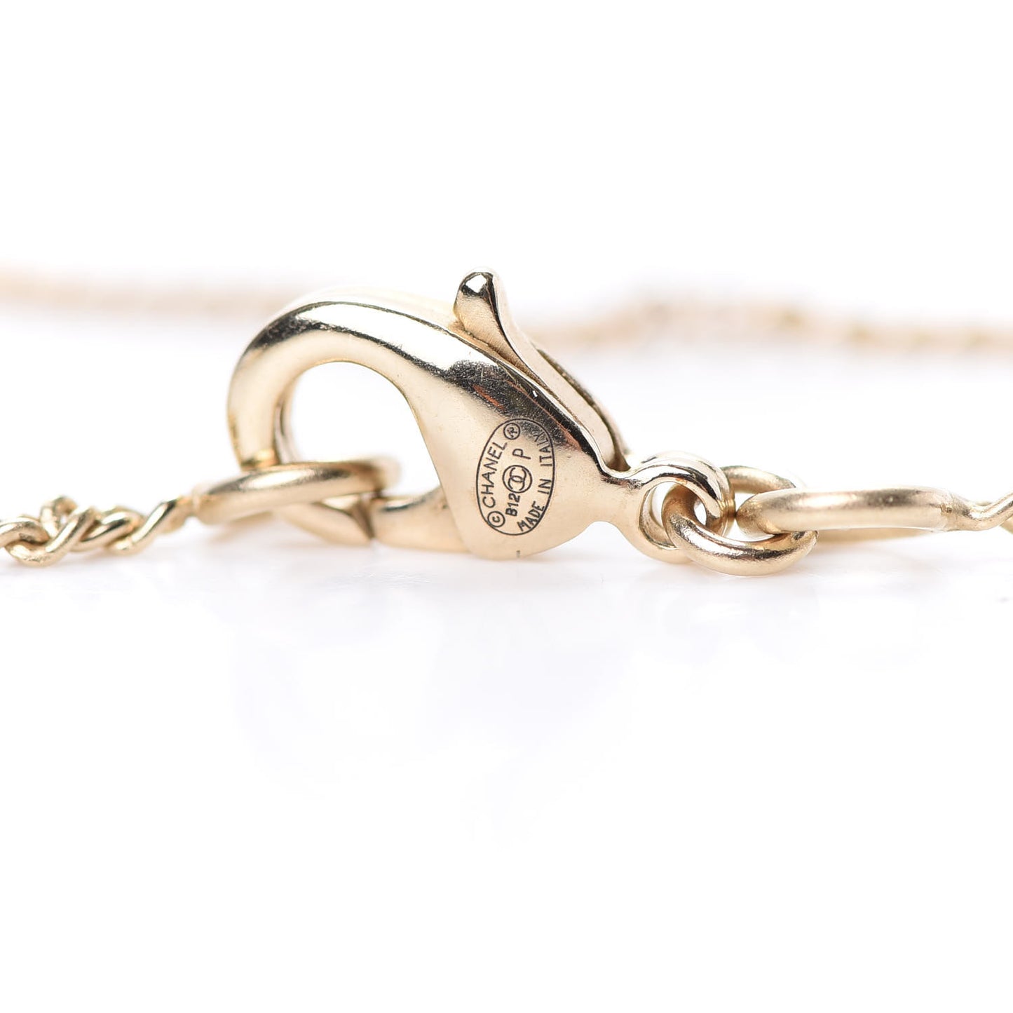 Enamel CC Camellia Pendant Necklace Gold