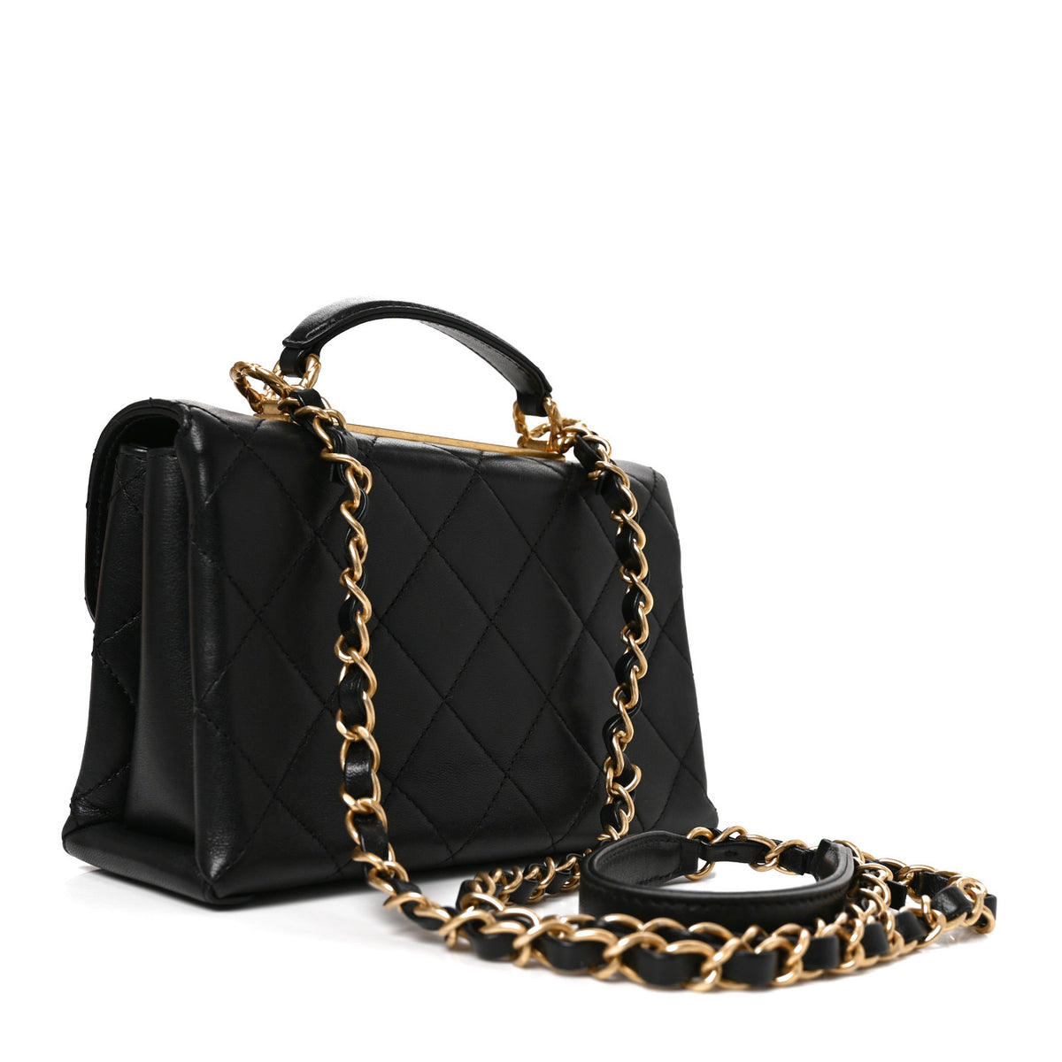 Chanel Lambskin Quilted Mini Trendy Spirit Top Handle Flap Black 3 of 10