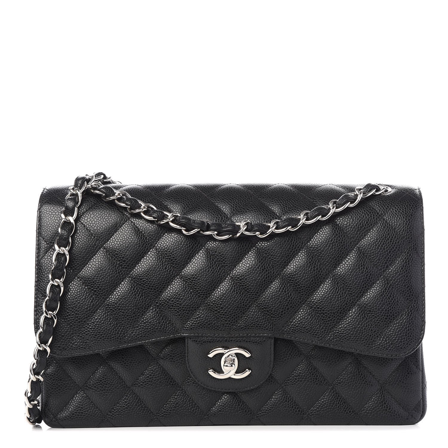 Chanel Caviar Quilted Jumbo Double Flap Black 1 of 8