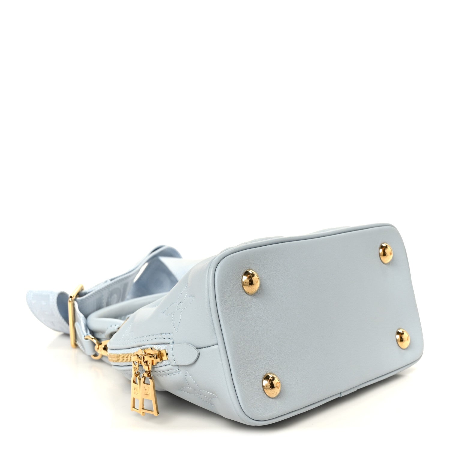 Louis Vuitton Calfskin Bubblegram Alma BB Ice Blue 4 of 9