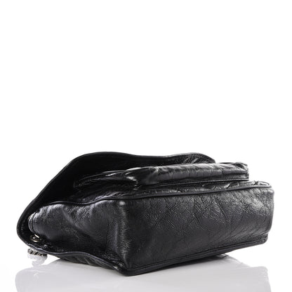Saint Laurent Crinkled Calfskin Matelasse Monogram Medium Niki Chain Satchel Black 3 of 10