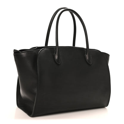 The Row Polished Saddle Calfskin Marlo 12 Tote Bag Black 3 of 9