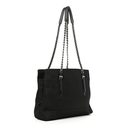 Prada Nylon Tessuto Acciaio Chain Shoulder Bag Black 3 of 10