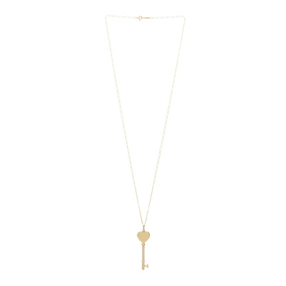 Tiffany 18K Yellow Gold Heart Key Locket Pendant Necklace 2 of 5