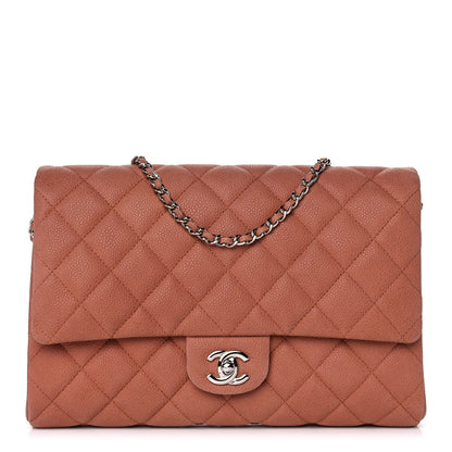 Chanel Iridescent Caviar Quilted Clutch With Chain Flap Light Brown 1 of 12