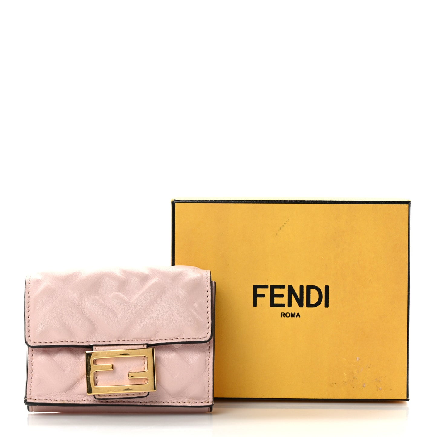 Nappa Matisse FF Diagonal Embossed Micro Tri-Fold Wallet Rosa Quarzo