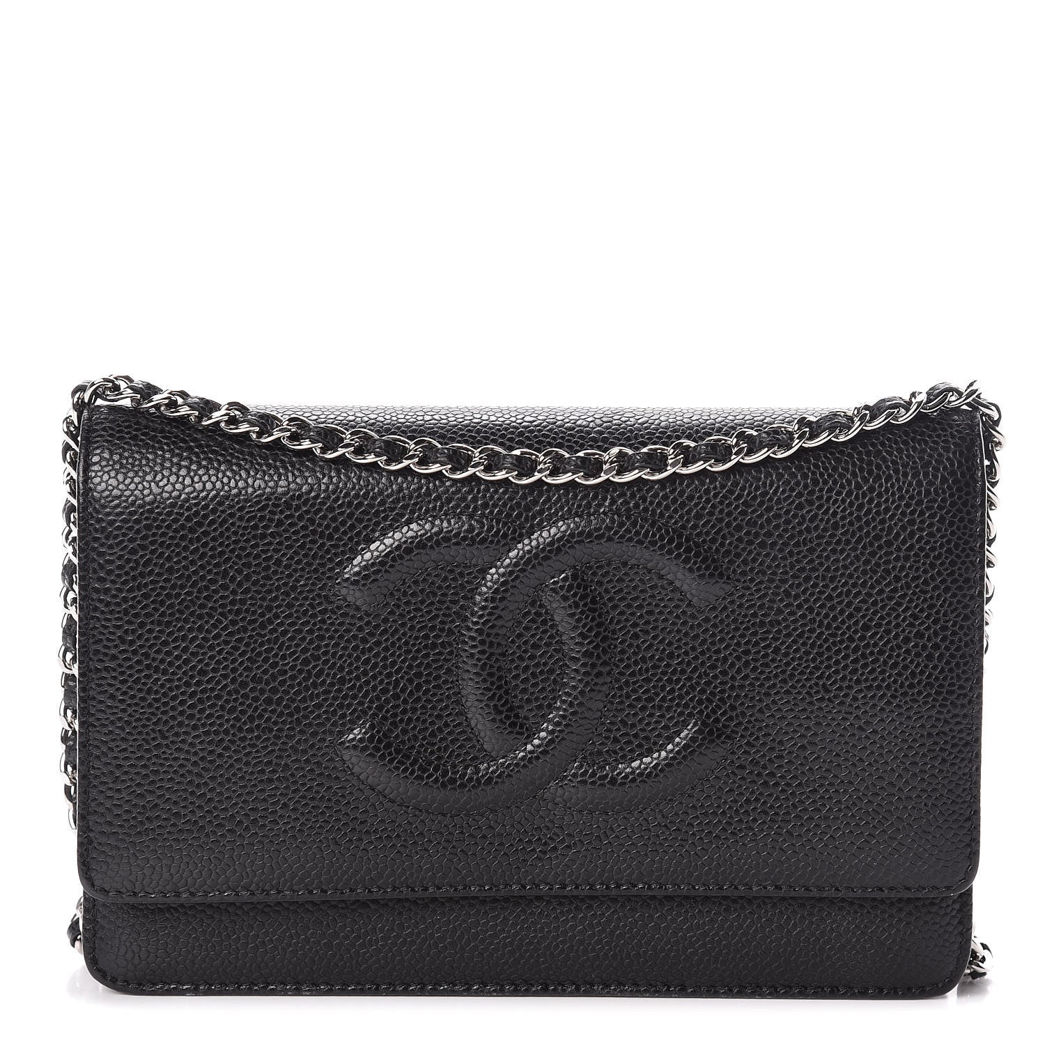 Chanel Caviar Timeless CC Wallet On Chain WOC Black 1 of 16