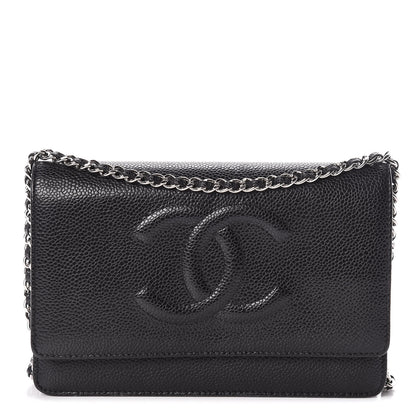 Chanel Caviar Timeless CC Wallet On Chain WOC Black 1 of 16