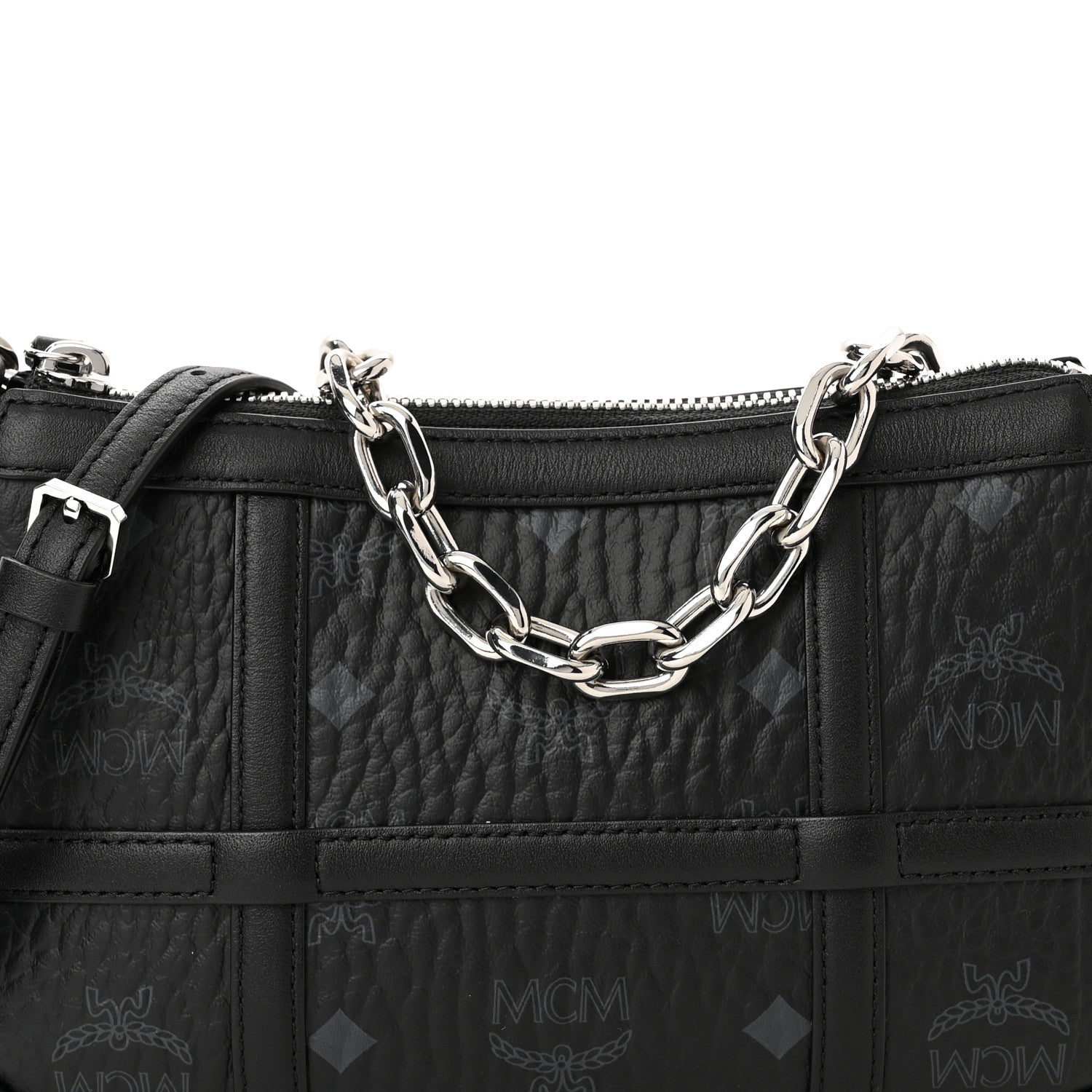 MCM Visetos Mini Aren Chain Crossbody Bag Black 9 of 11