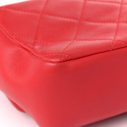 Chanel Lambskin Quilted Resin Bi-Color Chain Flap Bag Red 10 of 13