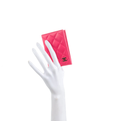 Chanel Lambskin Quilted Card Holder Wallet Fuchsia 2 of 7