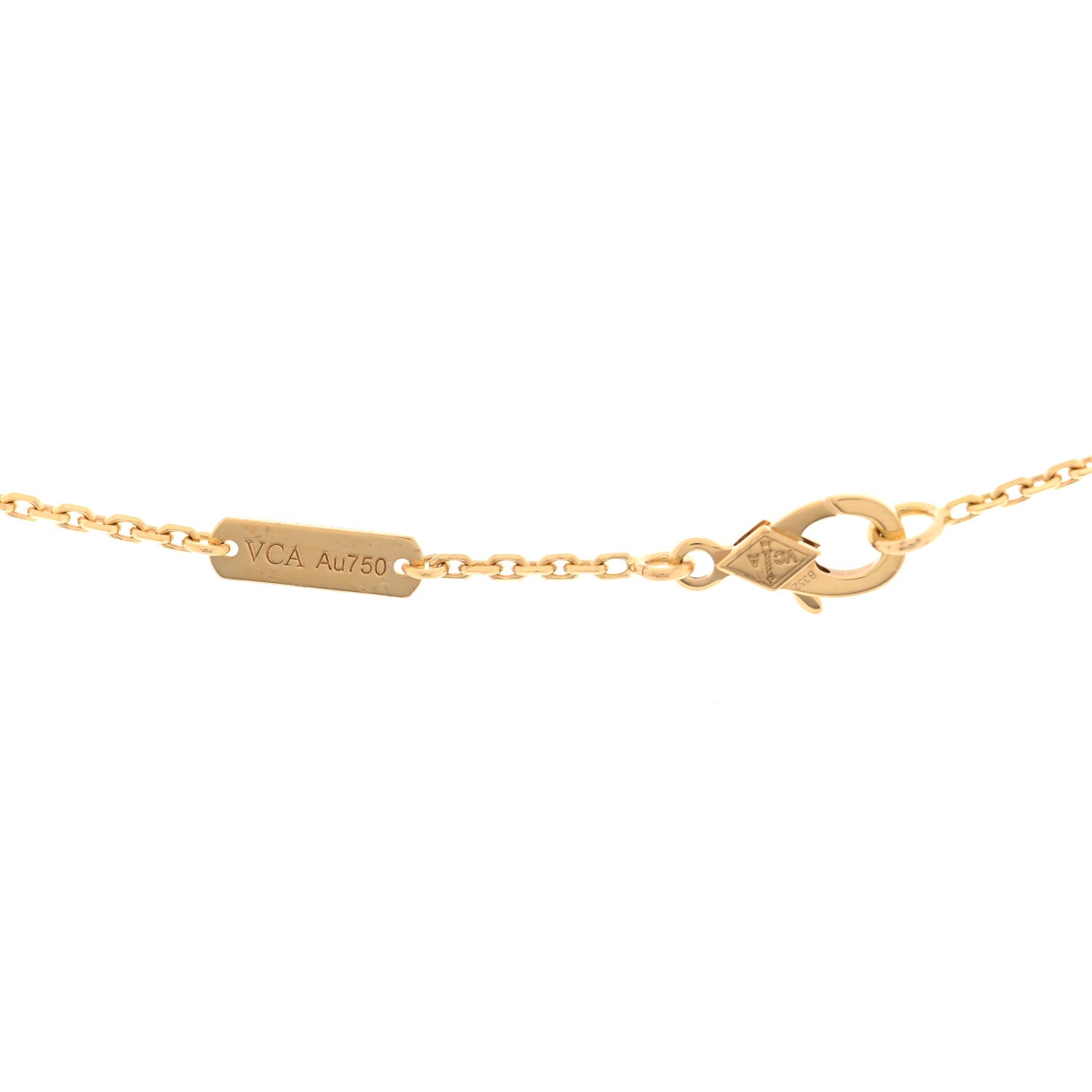 Van Cleef & Arpels 18K Yellow Gold Black Onyx Vintage Alhambra Pendant Necklace 4 of 4