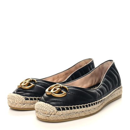 Gucci Nappa Matelasse GG Marmont Espadrilles 37.5 Black 3 of 10