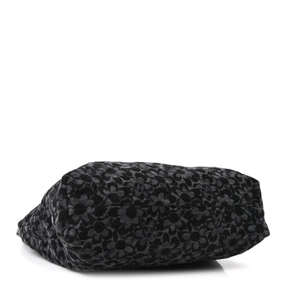 Chanel Denim Quilted Floral Print Small Chanel 22 Black 5 of 12