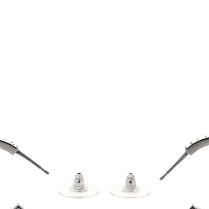 Chanel Crystal CC Hoop Earrings Silver 3 of 4