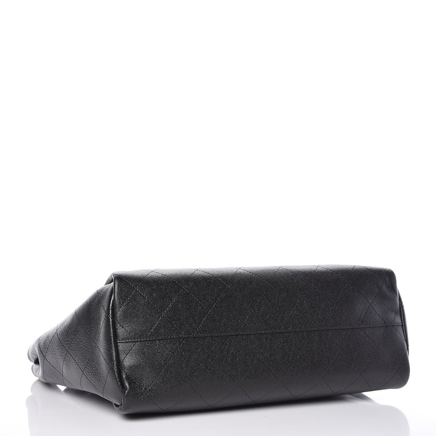 Caviar Stitched Large Shopping Tote Black