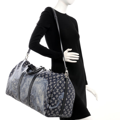 Louis Vuitton Savane Monogram Lion Chapman Keepall Bandouliere 55 Encre 3 of 10
