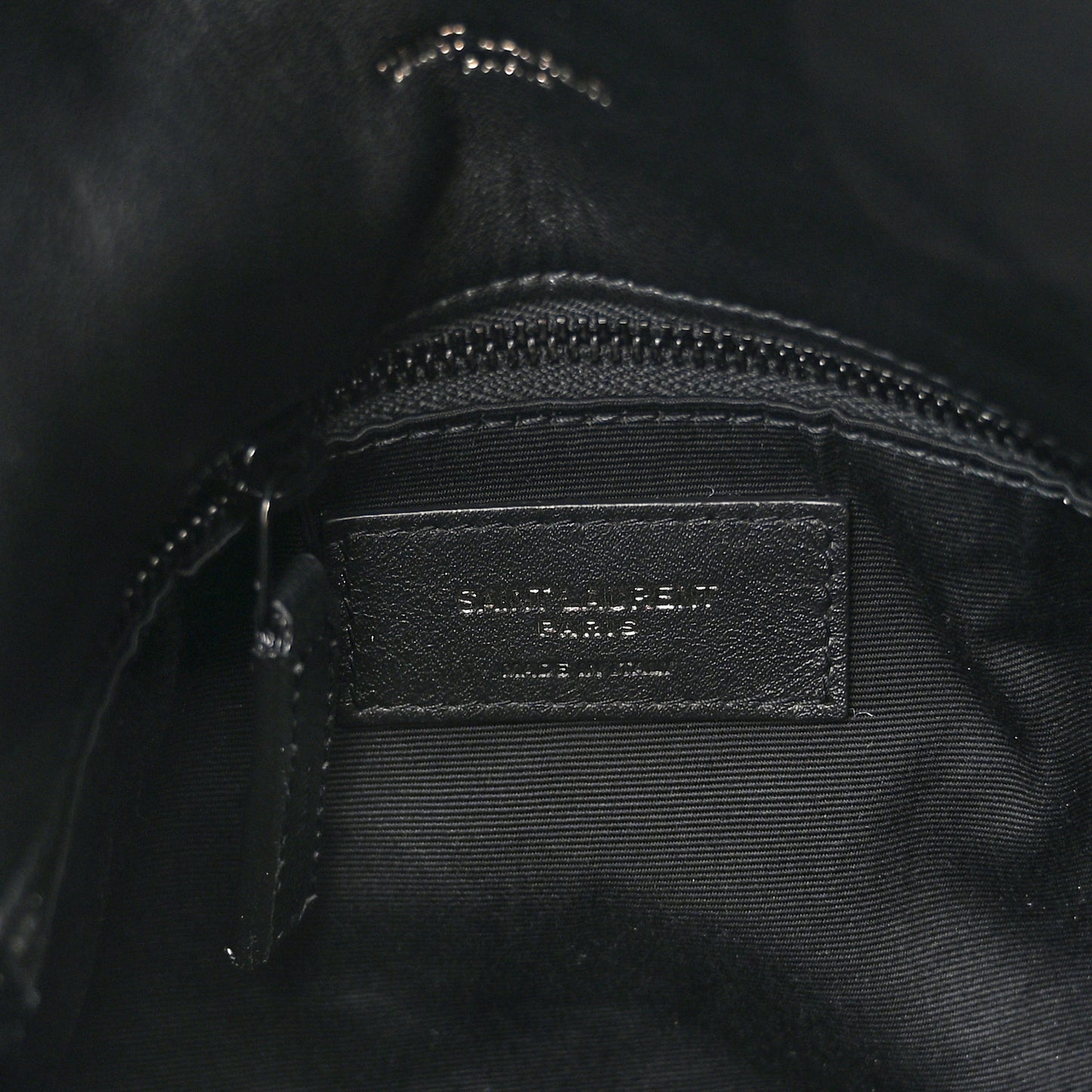 Lambskin Quilted Monogram Monochrome Small Loulou Puffer Chain Satchel Black