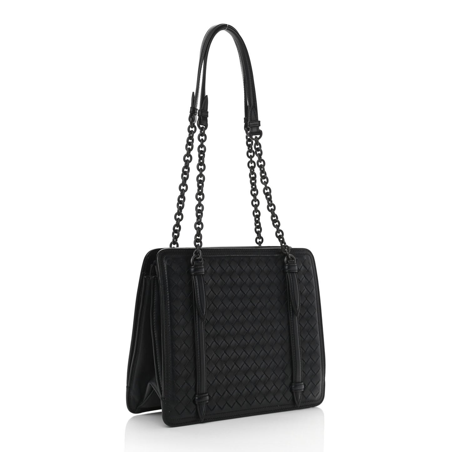 Nappa Intrecciato Shoulder Bag Black