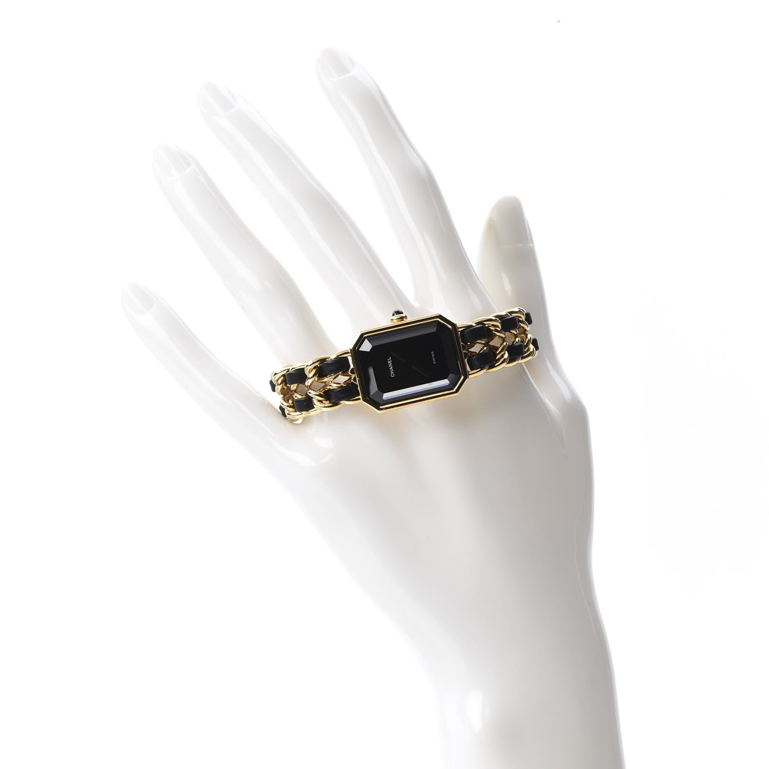 Chanel Stainless Steel Lambskin 20mm Chain Premiere Quartz Watch Gold M 2 of 7