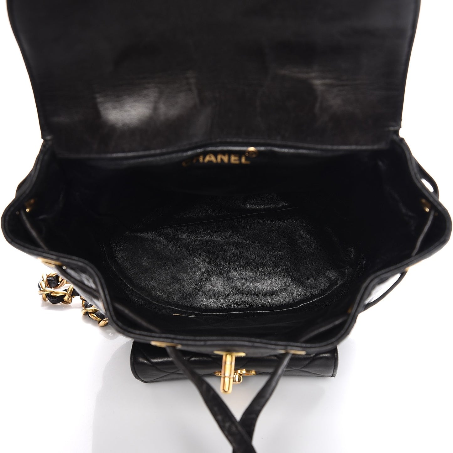 Lambskin Quilted Backpack Black
