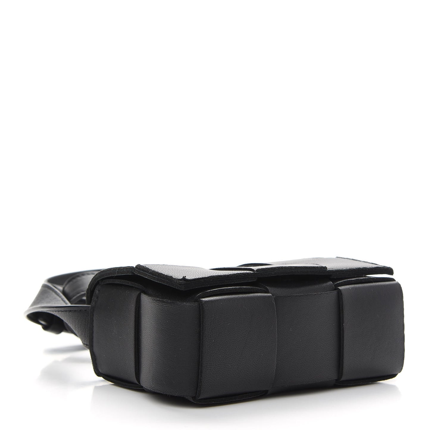 Lambskin Maxi Intrecciato Extra Mini Cassette Crossbody Bag Black