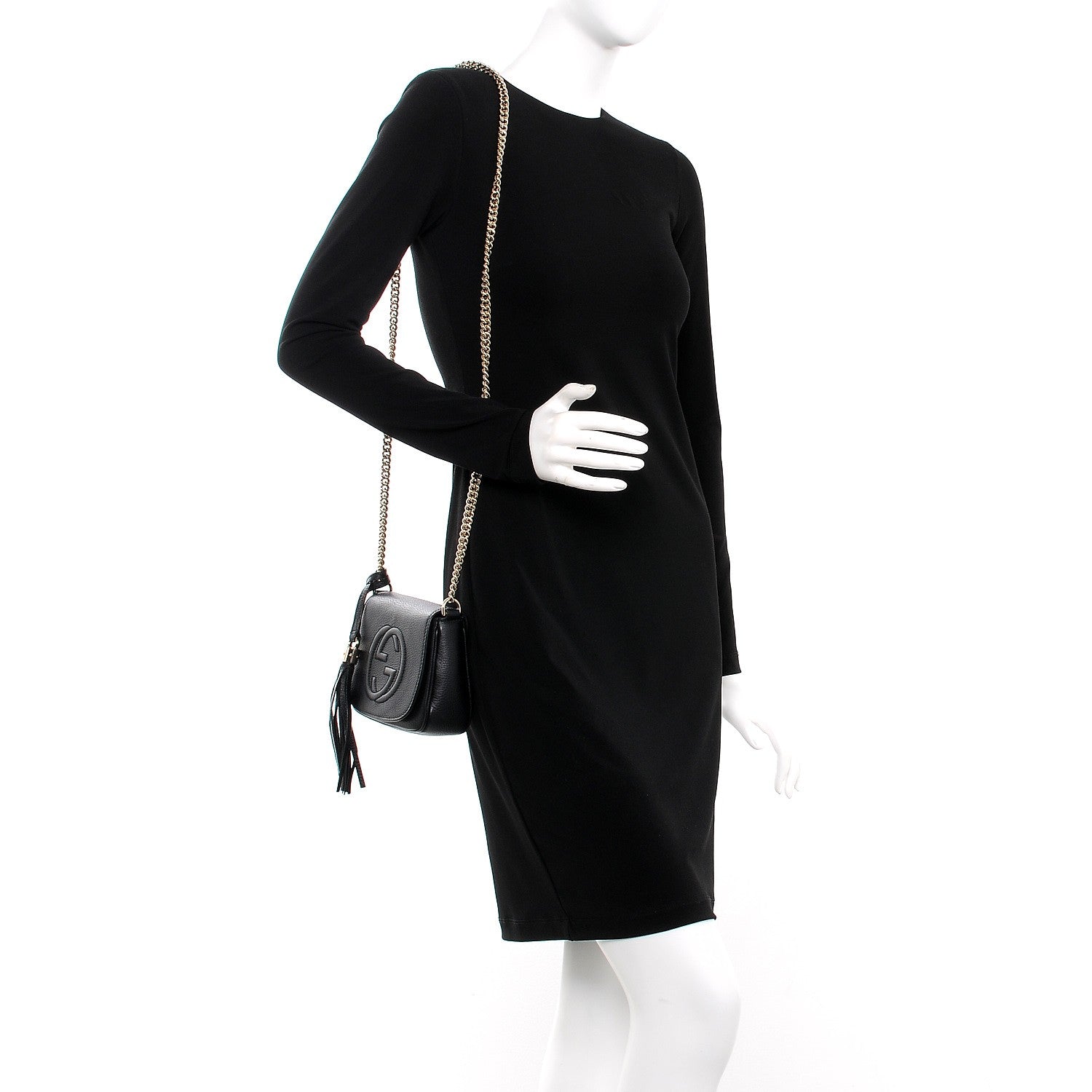 Gucci Pebbled Calfskin Small Soho Flap Crossbody Black 2 of 7