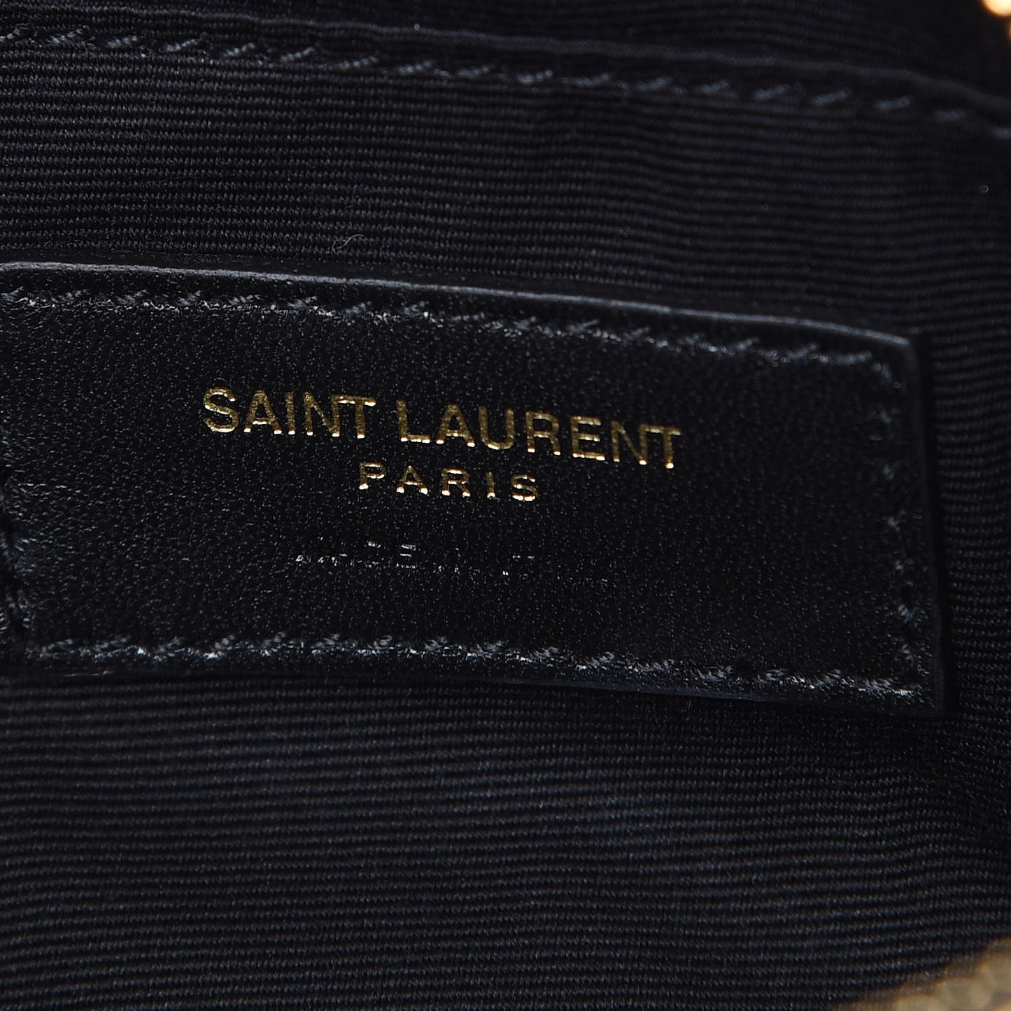 Crinkled Metallic Calfskin Matelasse Monogram Lou Belt Bag Gold