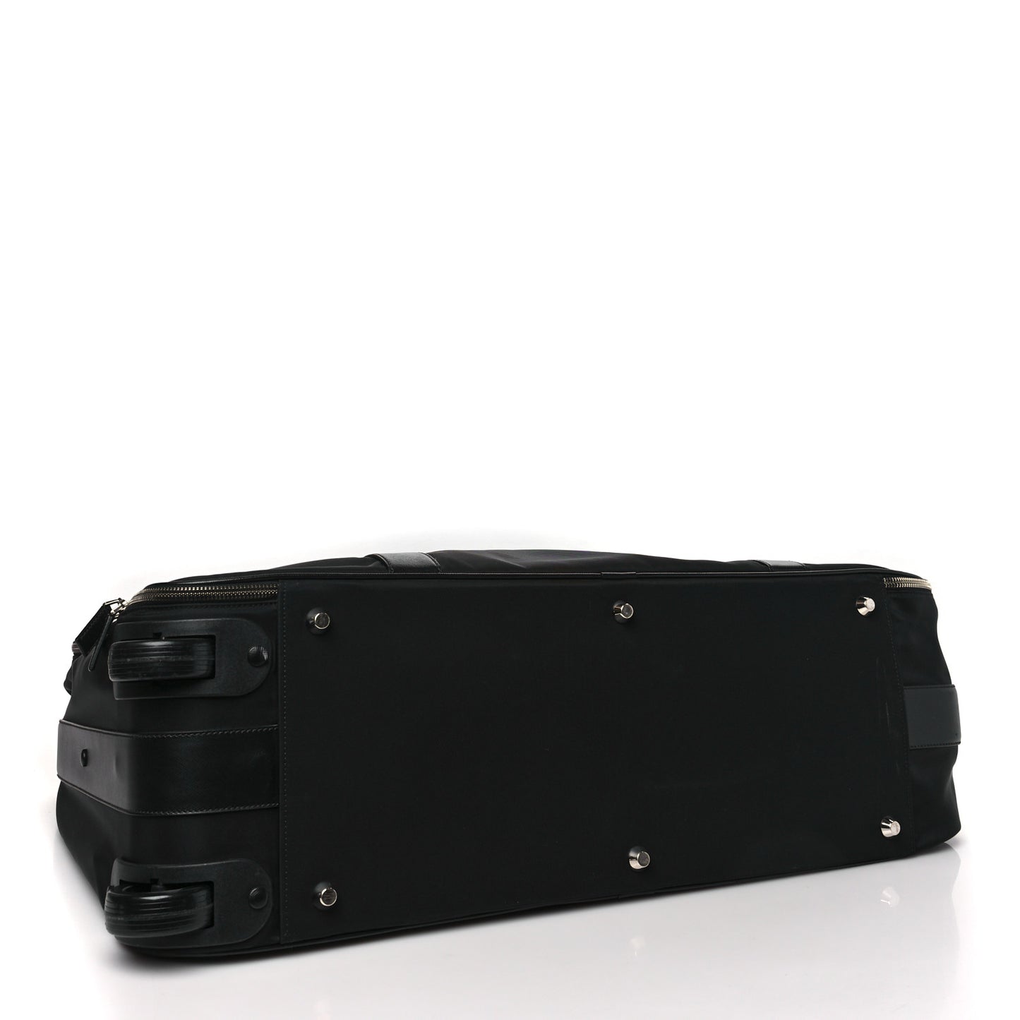Tessuto Nylon Saffiano Rolling Duffle Black