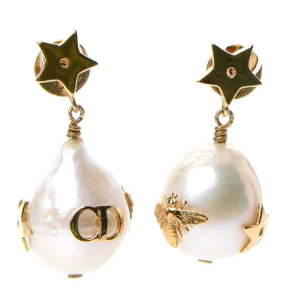 Christian Dior Pearl Star Earrings Gold 1 of 4