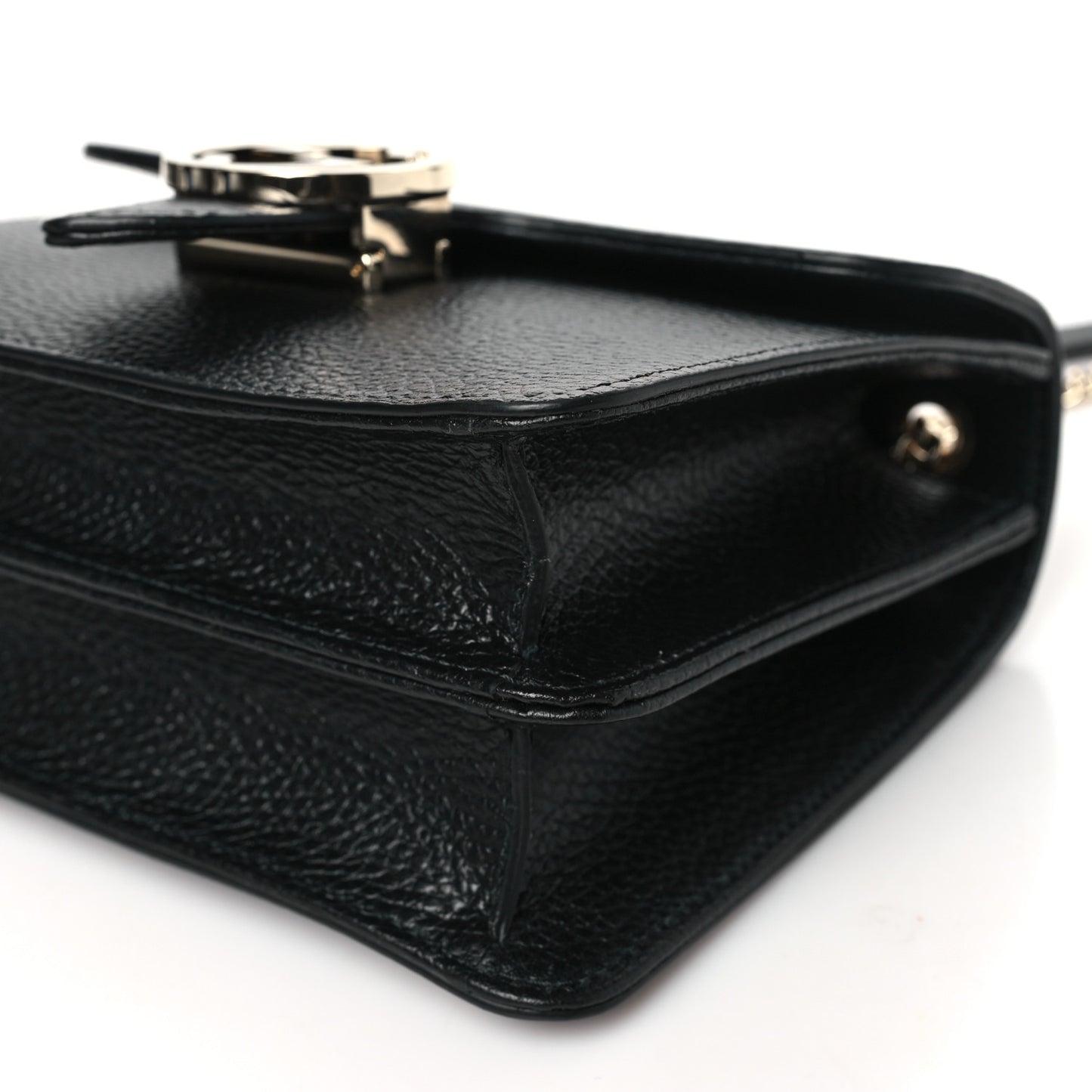 Dollar Calfskin Small Interlocking G Shoulder Bag Black
