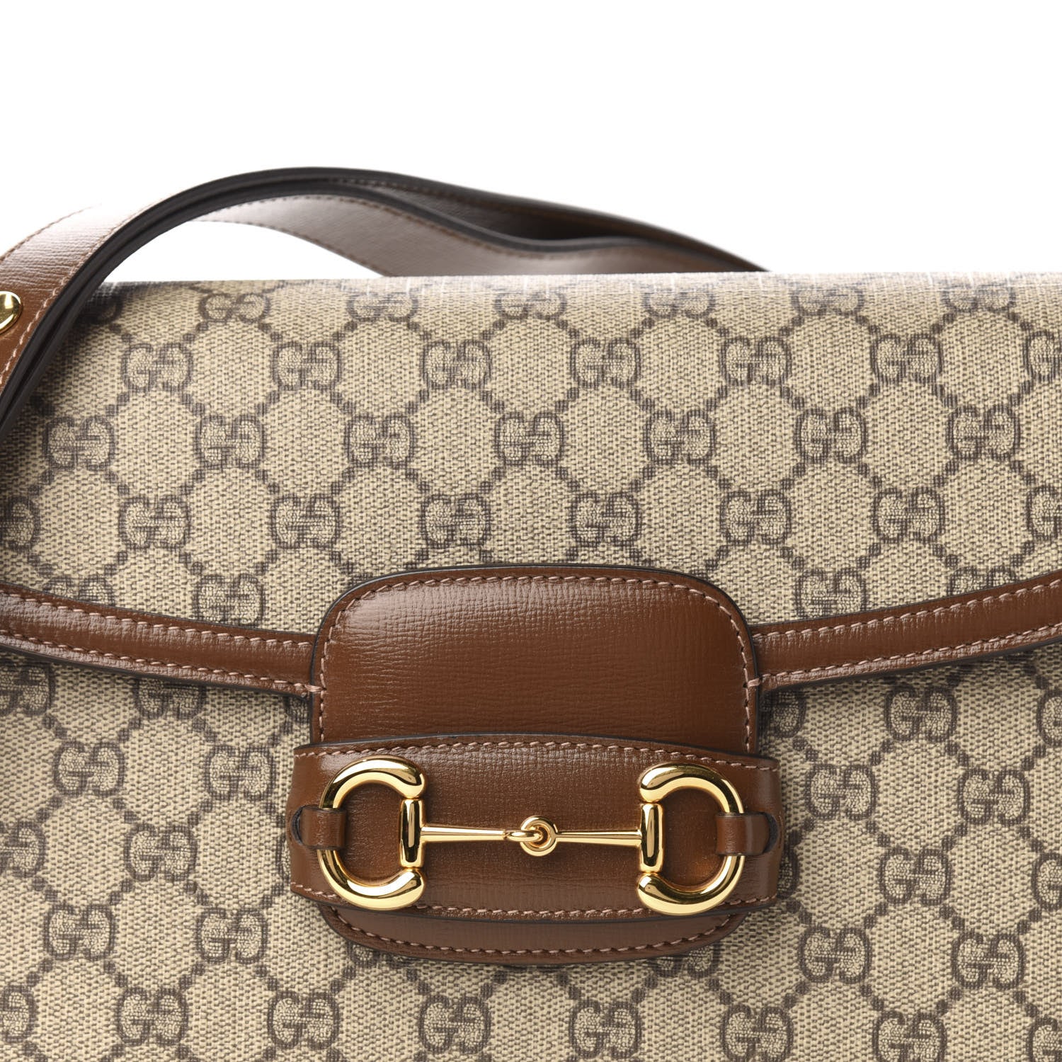 Gucci GG Supreme Monogram Horsebit 1955 Shoulder Bag Beige Brown Sugar 12 of 13