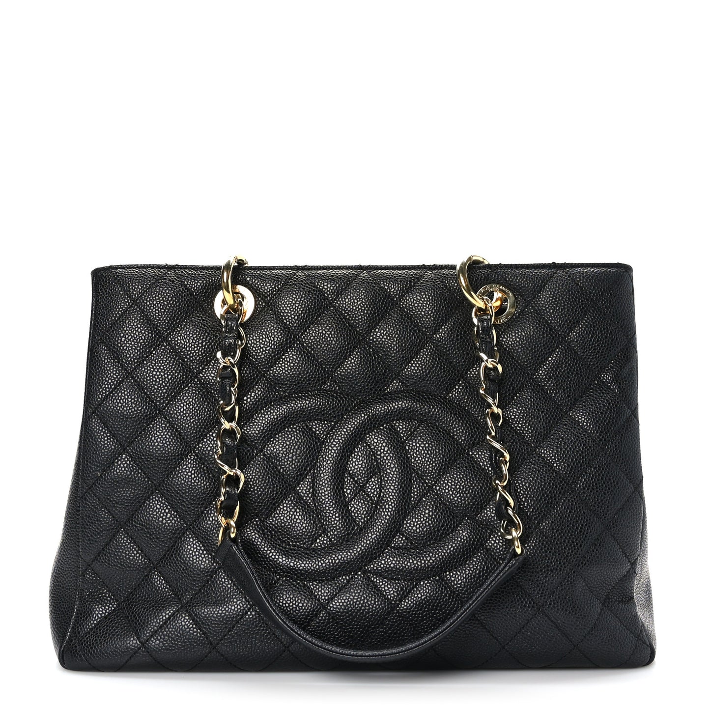 Caviar Quilted Grand Shopping Tote GST Black