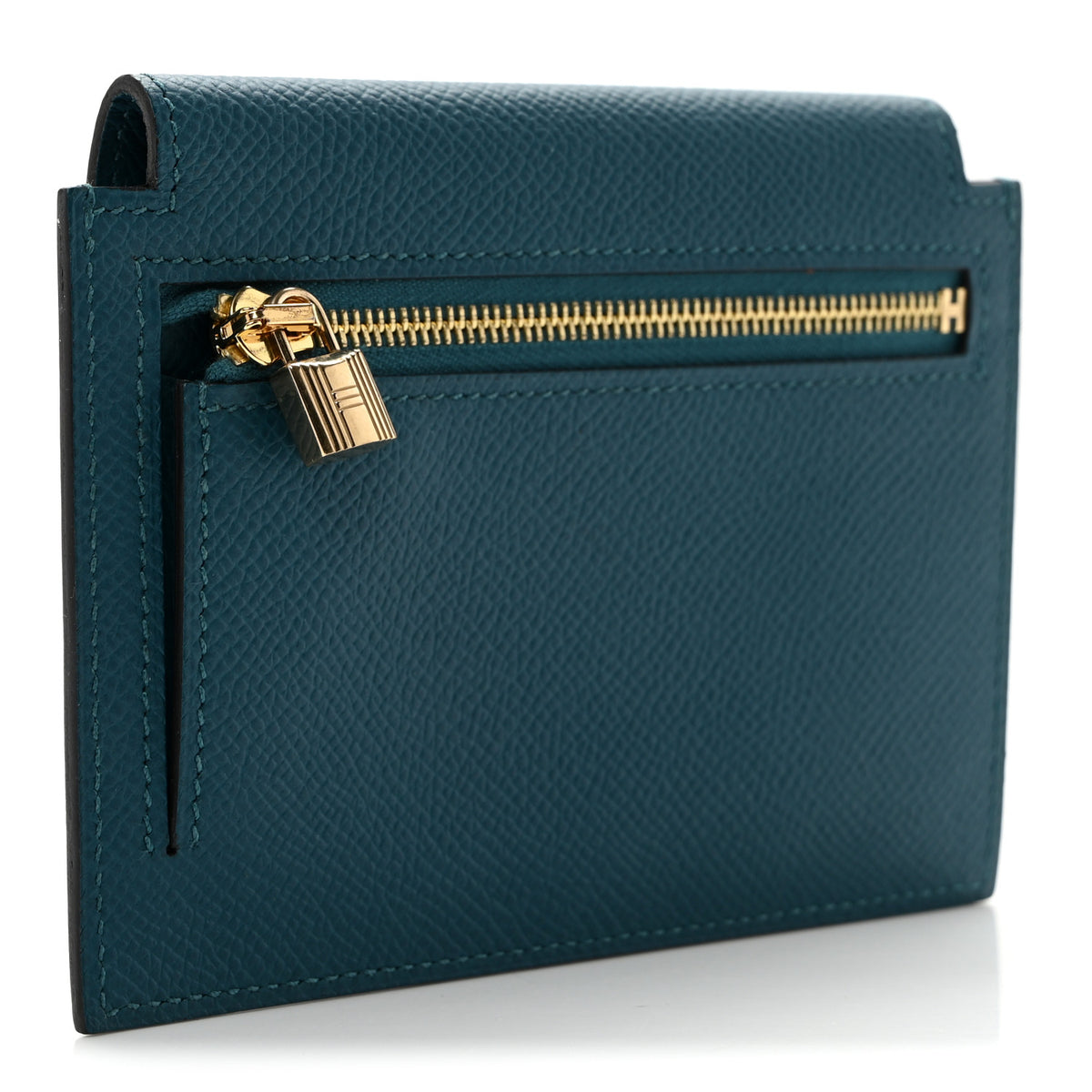 Hermes Epsom Kelly Pocket Compact Wallet Vert Bosphore 3 of 7