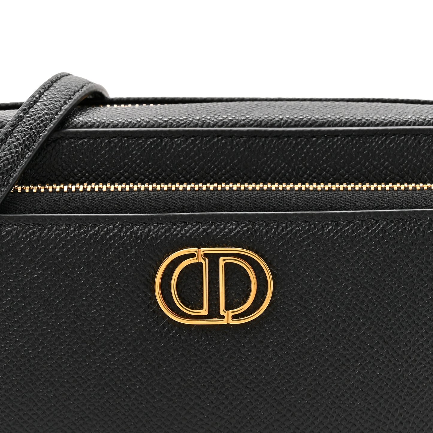 Grained Calfskin Caro Double Pouch Black